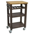 thumbnail image 1 of Steve Silver Belden Solid Wood Gray-Brown Kitchen Cart with Locking Casters, 1 of 8