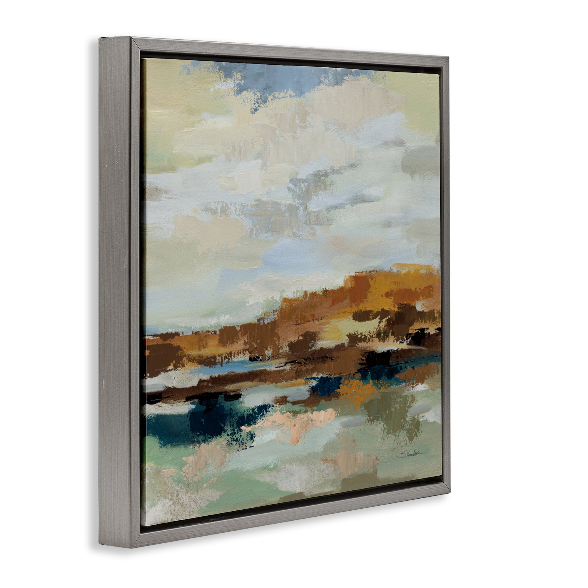Stupell Industries American West Distortion Gray Framed Floater Canvas Wall Art, design by Silvia Vassileva