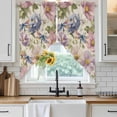 thumbnail image 6 of Vintage Flowers Swag Curtains for Kitchen/Bedroom/Living Room, Spring Watercolor Floral Dragonflies Beige Scalloped Curtains 63 Inch Long, Window Swag Topper Curtains Valances 2 Panels Set 36"x63", 6 of 8