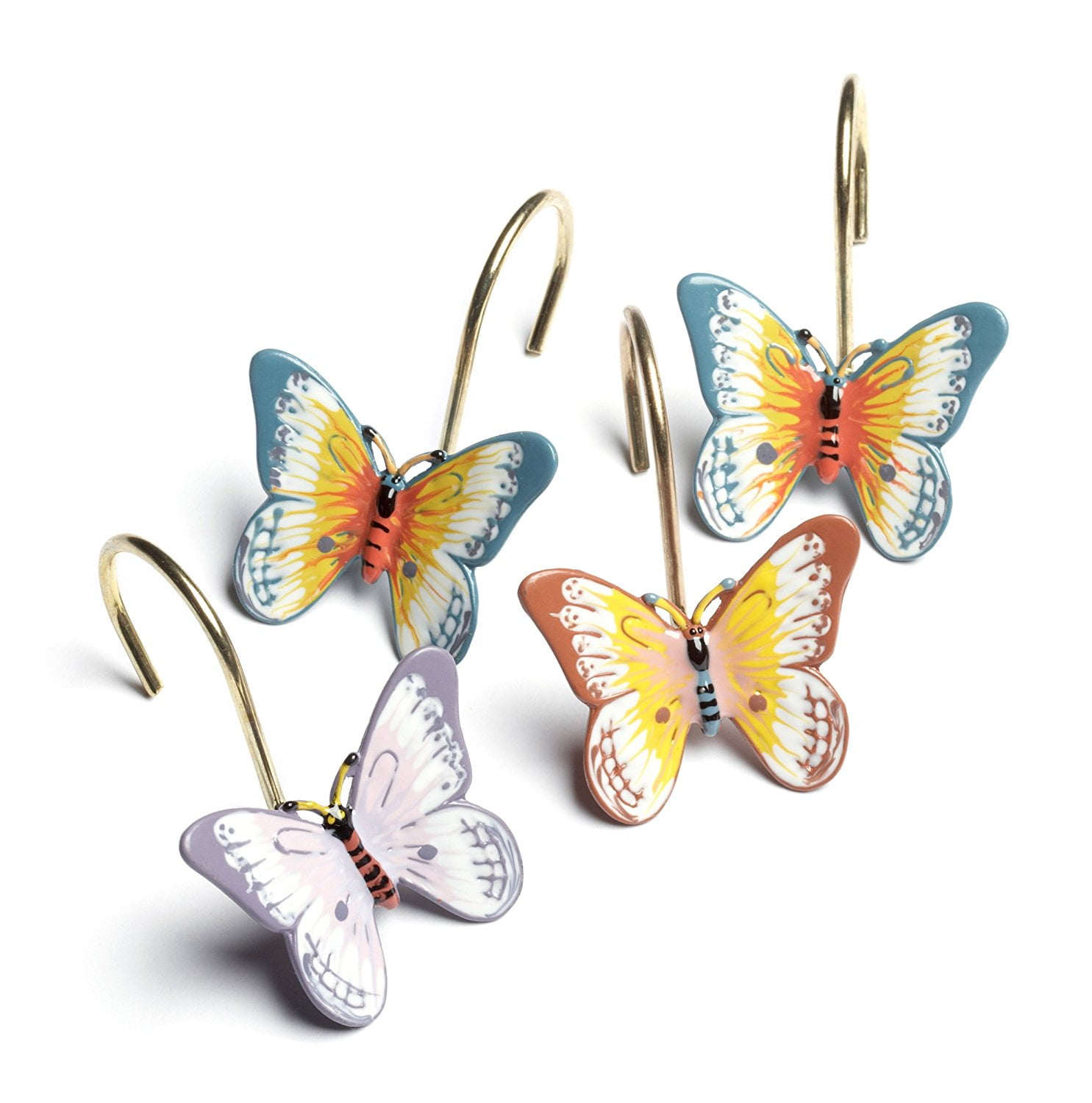 Butterfly Meadow Set of 12 Shower Curtain Hooks, Cotton 70% Rayon from Bamboo 30% By... by