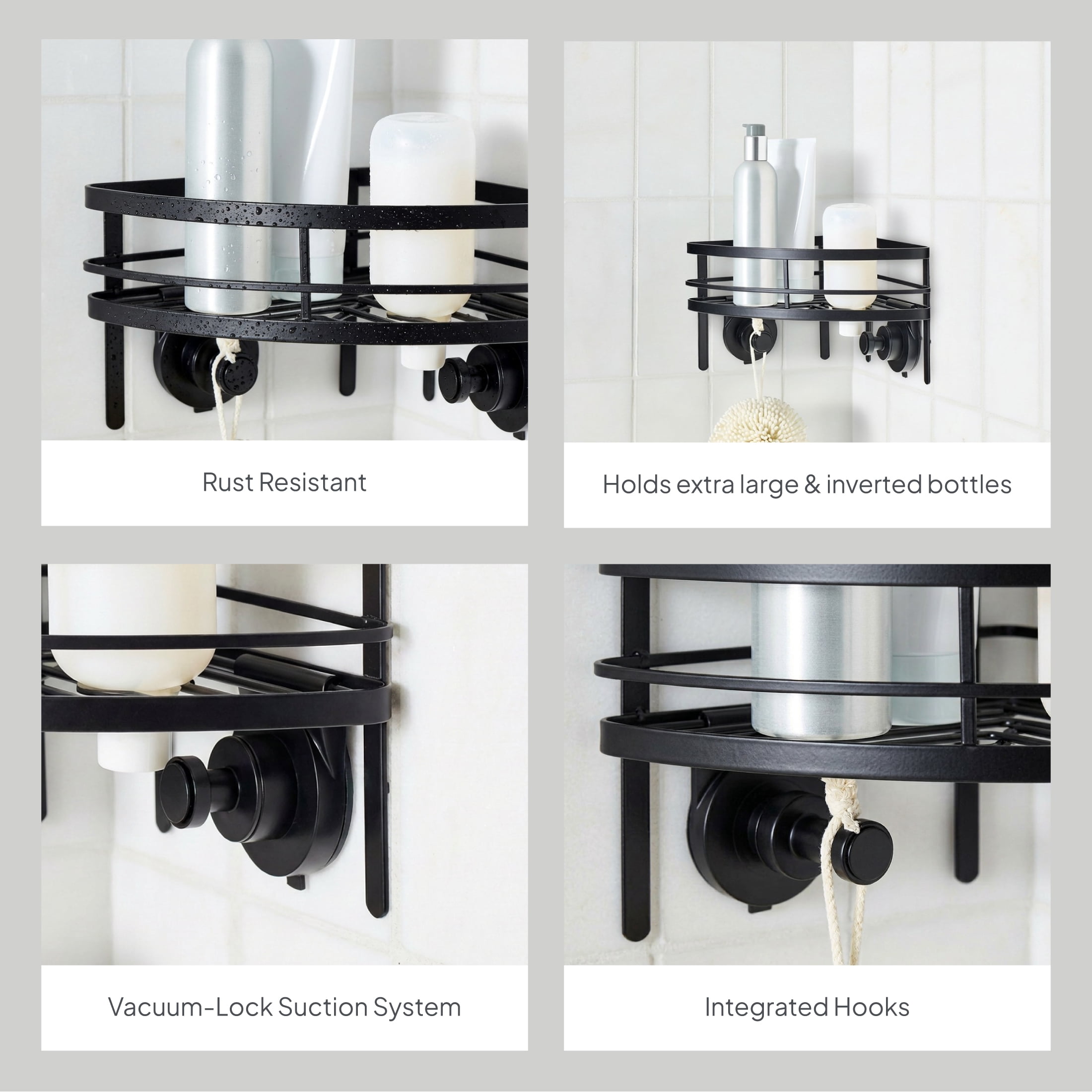 Better Homes & Gardens StyleGrip™ Corner Suction Mount Shower