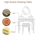 thumbnail image 4 of Veryke Vanity Table Set, Makeup Desk with Oval Mirror and Dressing Stool - White, 4 of 7
