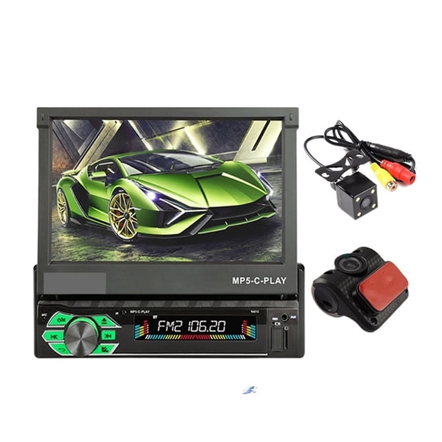 Retractable 1 Din Radio Car Stereo Audio 7 inch MP5 MP4 Player Aux/USB/TF/FM/touch screen/bluetooth 3 languages menu ,Accurate Channel Search