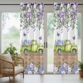 thumbnail image 5 of Outdoor Curtains for Patio Waterproof, Blue Purple Floral Outdoor Privacy Panels Grommet, Spring Country Hydrangea Flower Truck Blackout Outside Curtains for Porch/Cabana 54"x95", 1 Panel, 5 of 8