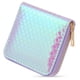 thumbnail image 1 of ColoMX Cartera de moda de cuero de PU con patrón de escamas de pescado, monedero con cremallera, tarjetero, organizador para niños, 1 of 7
