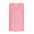thumbnail image 6 of XXWXYD Girls Sleeveless V Neck Tank Tops, Solid Color Casual Summer Activity Wear, Breathable Quick-Dry Sport Shirts for Kids Running Workouts, 6 of 8