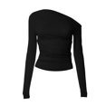thumbnail image 6 of GEWSEY Womens Off The Shoulder Tops Long Sleeve Going Out Basic Shirts Cute Y2K Fall Trendy Fashion 2025 (Black, XL), 6 of 7