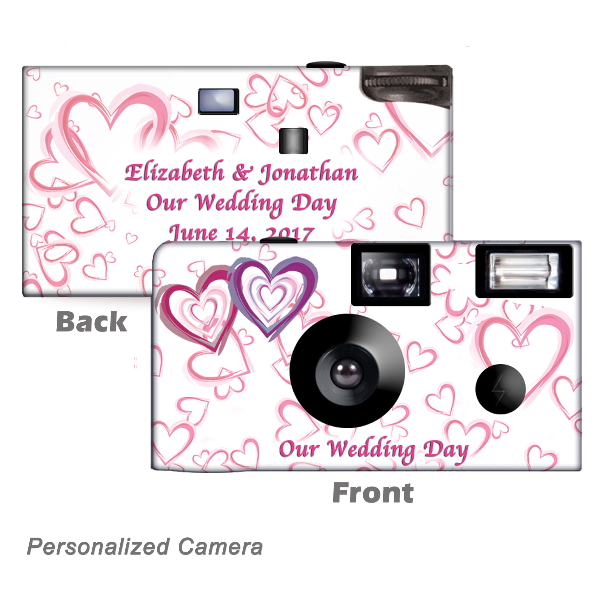 10packWedding Hearts Personalized Disposable Camera. Wedding Disposable Cameras, free shipping