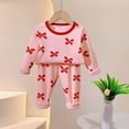 thumbnail image 2 of Wenfanal Kids Boy's Pajama Sets Kids Toddler Girl Pajamas Pj Set Girls Comfortable Breathable Long Sleeved Home Clothes Cute Pattern Homewear Set Size 3-4 Years,Red, 2 of 4