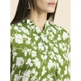 thumbnail image 5 of Moomaya Printed Mandarin Collar Rayon Tops For Women, Elbow Sleeve Casual Tunic Top, 5 of 9