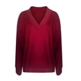 thumbnail image 4 of Comdrip Waffle Shirt Women, Sweatshirts Women Comfort Oversized Sweatshirt Cozy Fleece Pullover Sweatshirts No Hood Soft Cute Fall Tops Oversized Sweaters for Women Wine M, 4 of 5