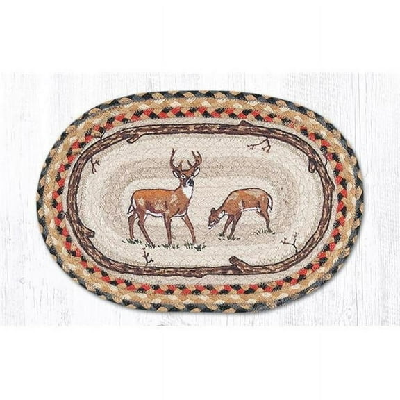Capitol Importing 81-057D Deer Printed Swatch Oval Rug, 10 x 15 in.