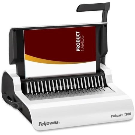 Fellowes Pulsar+ 300 Comb Binding Machine w/Starter Kit CombBind - 300 Sheet(s) Bind - 20 Punch - Letter - 5.1" x 18.1" x 15.4" - White, Black