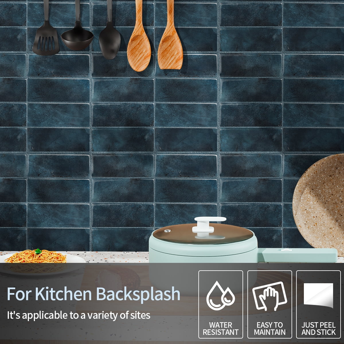 Peel and Stick Backsplash 3D Wall Tiles,Self-Adhesive,Oil Proof,Waterproof, Removable Wall Panels for Kitchen & Bathroom,Modern Design, Easy Install (10.7ft，12x9 inch,14 Pack)