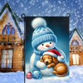 thumbnail image 2 of Hello Winter Garden Flag Double Sided 12.5x18 Flag Winter Garden Flag Christmas Snowman Garden Flag Cozy Snowman In Hot Cocoa Design With "Hello Winter" Message Seasonal Yard Decor Lawn Banner, 2 of 6