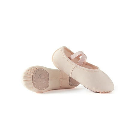 

Wazshop Womens Girls Dancing Shoe Slip On Flats Canvas Ballet Shoes Cross-Strap Split Sole Dance Slippers Kids Adults Comfort Lightweight Apricot 9C