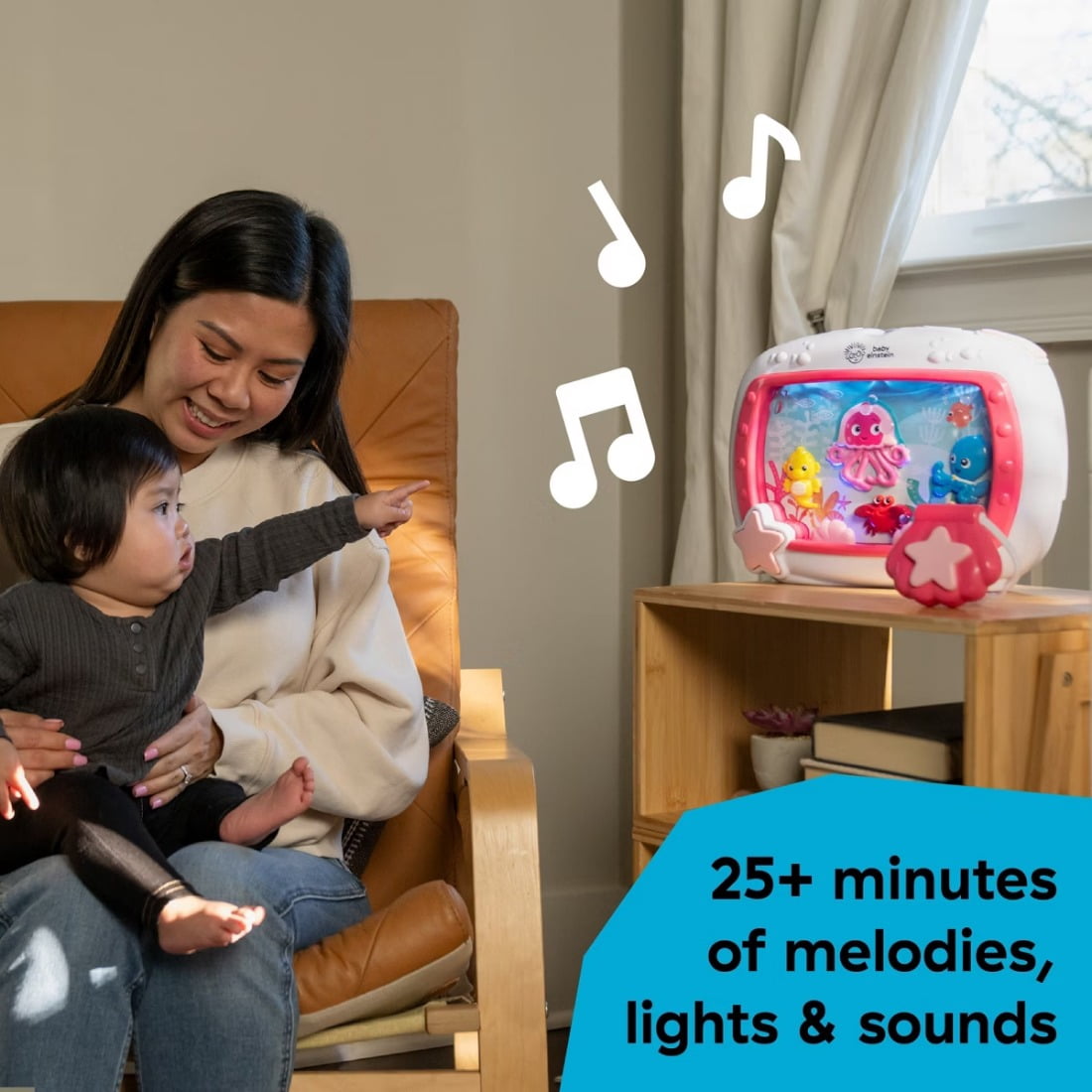 Sea Dreams Soother Musical Crib Toy and Sound Machine for Babies 0-36 Months, 8.7x11.9x5.22 Inches