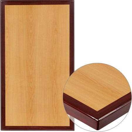 Flash Furniture 30'' x 45'' Rectangular Two-Tone Resin Cherry and Mahogany Table Top