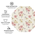 thumbnail image 3 of Picia Floral Printed Leather Coasters for Drinks, 4" Drink Coasters Set of 4 for Tabletop Protection, Handmade Luxurious Home Décor and Housewarming Gift -Octagon, 3 of 6