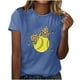 thumbnail image 1 of Fiudx Liquidación de Ofertas Flash Tops con Estampado de Moda para Mujer, Blusa de Manga Corta con Cuello Redondo, Camisetas, 1 of 3