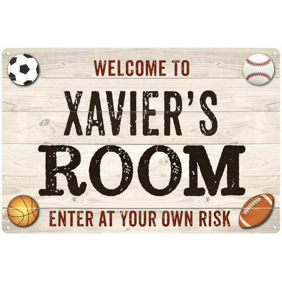 XAVIER'S Room Kids Bedroom Sign Boy's 8x12 Metal 208120090088