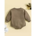 thumbnail image 2 of Zehjuhan Newborn Baby Boy Crew Neck Sweatshirt Romper, Infant Oversized Long Sleeve Letter Print Bodysuit, Fall Winter Clothes, 2 of 7