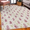 thumbnail image 3 of Owl Decorative Rug, Cartoon Style Illustration of Birds on the Branches Mysterious Woods Print, Quality Carpet for Bedroom Dorm and Living Room, 6 Sizes, Dark Magenta, by Ambesonne, 3 of 4