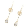 thumbnail image 4 of Pendientes colgantes Yuyangstore vintage de diamantes de imitación de cristal para novias o bodas, 4 of 6