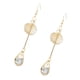 thumbnail image 4 of Pendientes largos colgantes Zulema de gota de cristal dorados para mujer de boda, 4 of 6