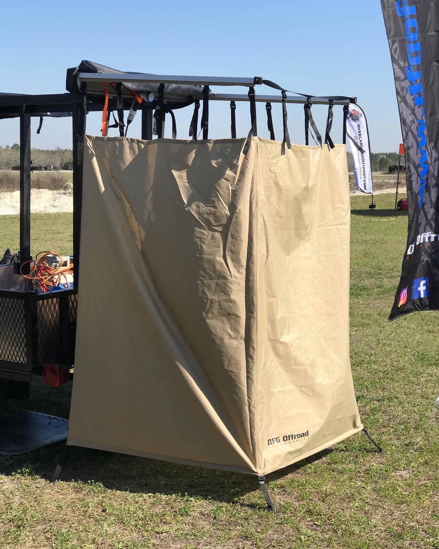 Overland Shower Tent & Privacy Enclosure Tan DFG Offroad