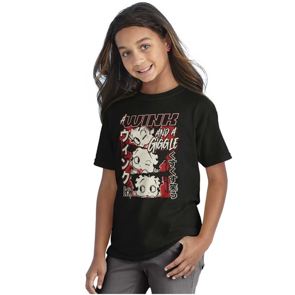 Betty Boop A Wink And A Giggle Girls Kids T Shirt Tees Teen Brisco Brands XS