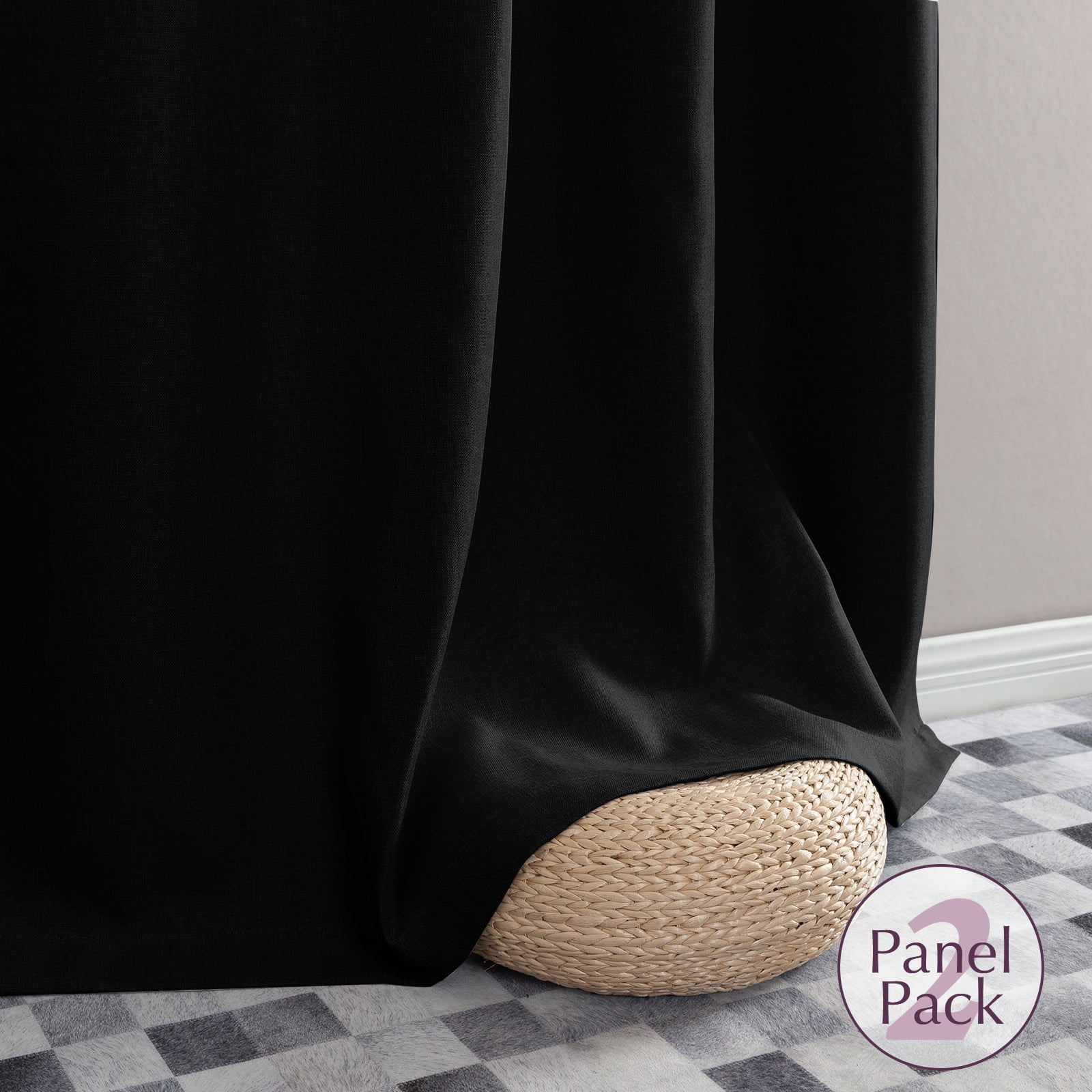 CURTAINKING Room Darkening Curtains 95 inch Black Bedroom Living Room Window Curtain Set Thermal Insulated Drapes Grommet Top 2 Panels