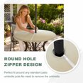 thumbnail image 5 of Round Outdoor Tablecloth with Umbrella Hole and Zipper, Brown Beige Ombre Fitted Table Cover with Elastic Edge for 45-54 Inch, Abstract Modern Art Gradient Waterproof Patio Tablecoths for Picnic, 5 of 9