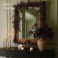 thumbnail image 3 of Dark Plum Fall Garland 6 Ft, Fuller Artificial Autumn Leaf Seeded Vine Garland, Moody Halloween Thanksgiving Decor for Fireplace Mantel, Table, Staircase, Porch, 3 of 7