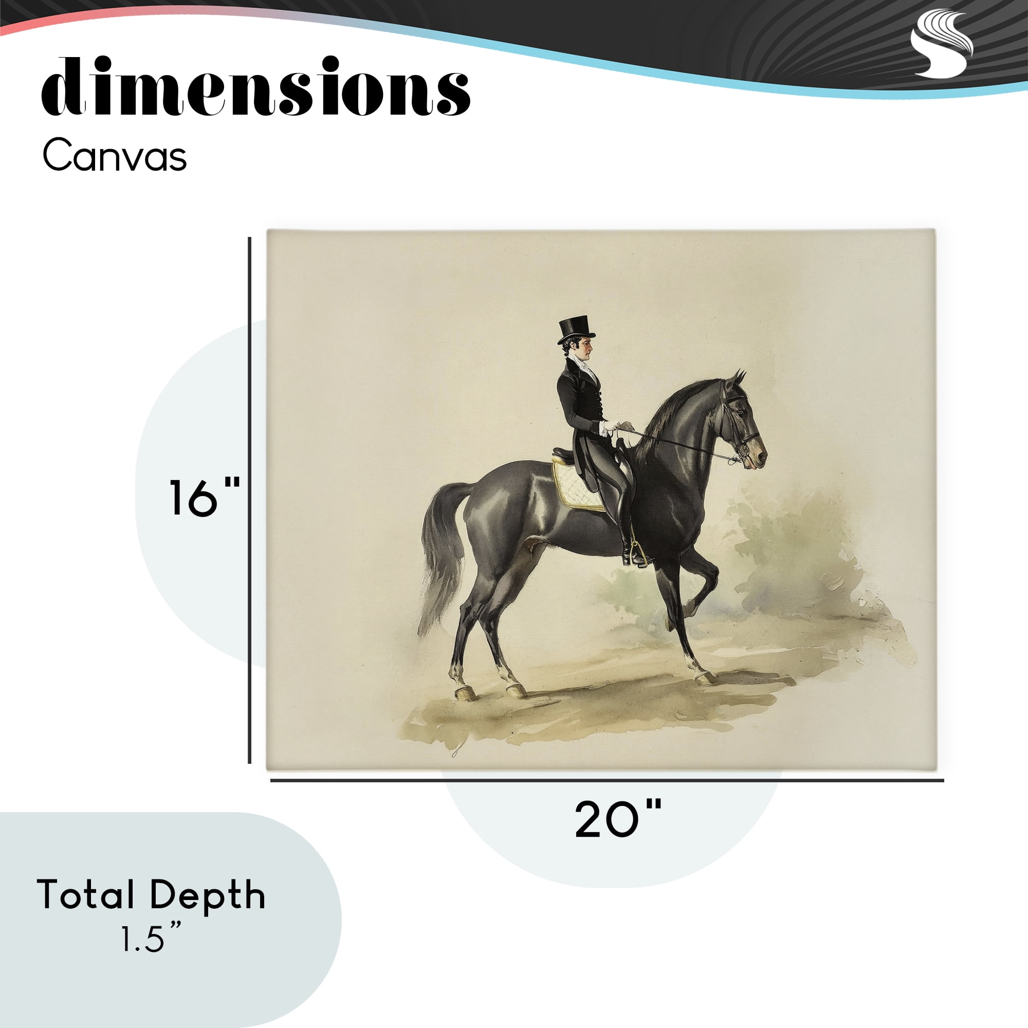 Stupell Industries Gentleman On A Horse Canvas Wall Art, design by Sisi and Seb