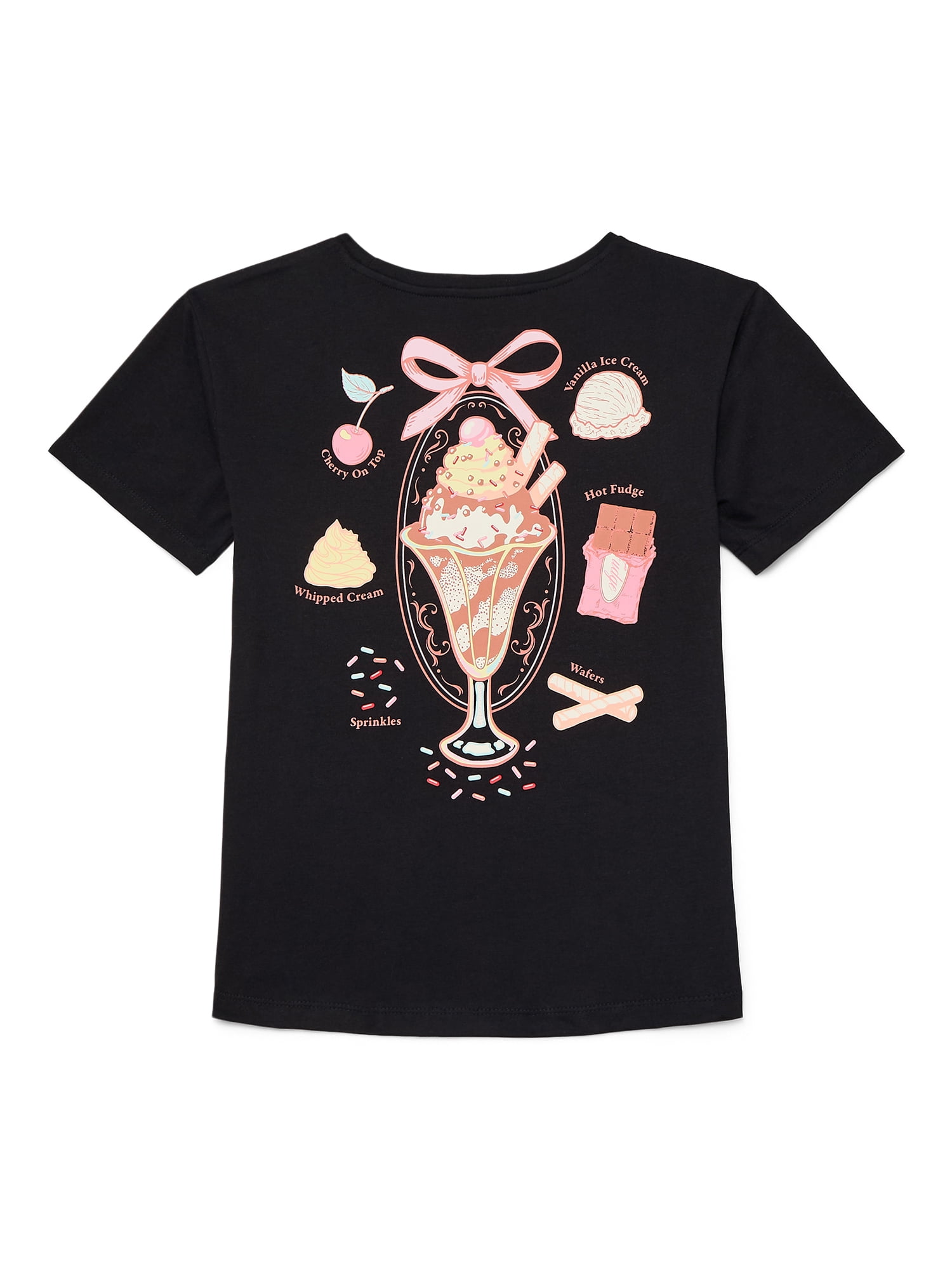 Wonder Nation Girls Best Sundae Ever Graphic T-Shirt with Short Sleeves, Sizes 4-18