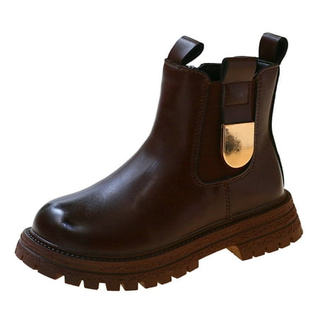 

fvwitlyh Gilrs Boots Simple Boots Autumn And Winter Children Boots Girls Ankle Boots Thick Bottom Non Slip Waterproof Upper Fashion Boots for Girls