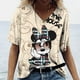thumbnail image 3 of Camiseta con estampado de Mickey Mouse de Disney para mujer, ropa de verano para niña, camisetas para mujer, sudadera Harajuku, blusa con cuello en V, camisetas de manga corta, 3 of 4