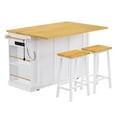 thumbnail image 4 of K&K 53" White Kitchen Island - Rolling Cart with Storage & Power Outlet, 4 of 8