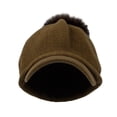 thumbnail image 5 of WITHMOONS Winter Wool Visor Knit Pom Beanie Hat Warm Skull Cap SLQ1248 (Brown), 5 of 5