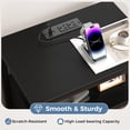 thumbnail image 5 of JIOABL 1 Drawer Nightstand with USB & Type-C Charging, Fabric Drawers, Metal Frame, Black and Rustic Brown, 5 of 9