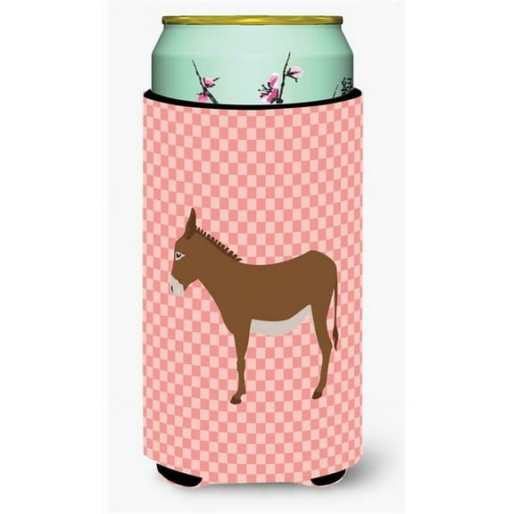 Cotentin Donkey Pink Check Tall Boy Beverage Insulator Hugger