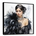 thumbnail image 2 of Designart "African American Woman Portrait Jazz Age Elegance I" Fashion Wall Art - Glam Black Fashion Woman Entryway Wall Art, 2 of 6