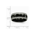 thumbnail image 2 of 8mm Stainless Steel Polished Black Ceramic Cubic Zirconia Ring - Size 7.5, 2 of 2
