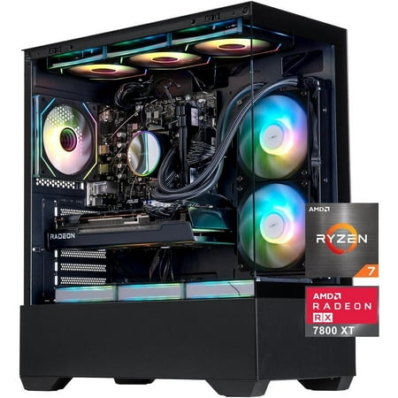 AMD Ryzen 7 9700X Radeon RX 7800 XT (Beat RTX 4070) Gaming PC, 32GB DDR5, 1TB SSD,Windows 11 AI Ready prebuilt Desktop