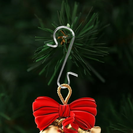 

esptrs Metal Hook 100pcs Multi-purpose Metal S Shape Hooks Christmas Tree Holder Decoration Accessory