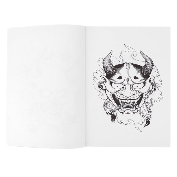 Libro de tatuajes profesional, libro de tatuajes con patrón Hannya profesional, libro de tatuajes portátil, diseño fácil de usar
