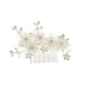 thumbnail image 1 of Nvzi Horquillas para el pelo de boda con flores para novias, peinetas con perlas de cristal, pinzas para el pelo, accesorios para el pelo de boda dorados, joyas, color blanco, 1 of 5