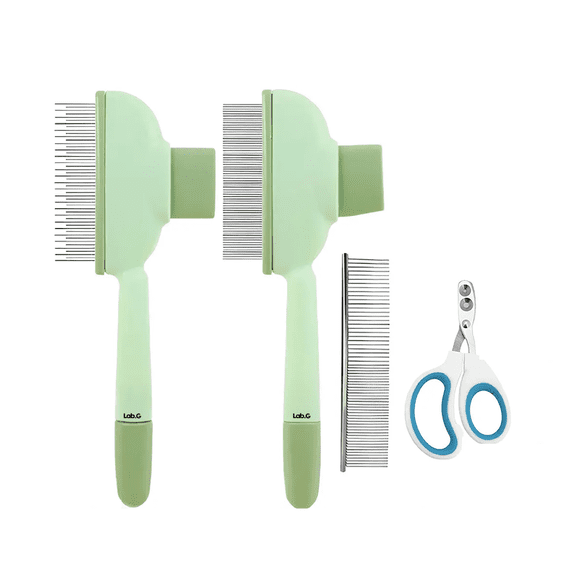 Cepillo Peine Para Perro Gato Mascotas Quitar Exceso De Pelo,4 Piezas Lab.G, Verde Claro