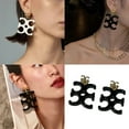 thumbnail image 2 of lixuesong Fashionable Letter Shaped Dangle Earrings Portable Resin With Comfortable Wear Posts Accessory for Trendy Outfits, 2 of 3